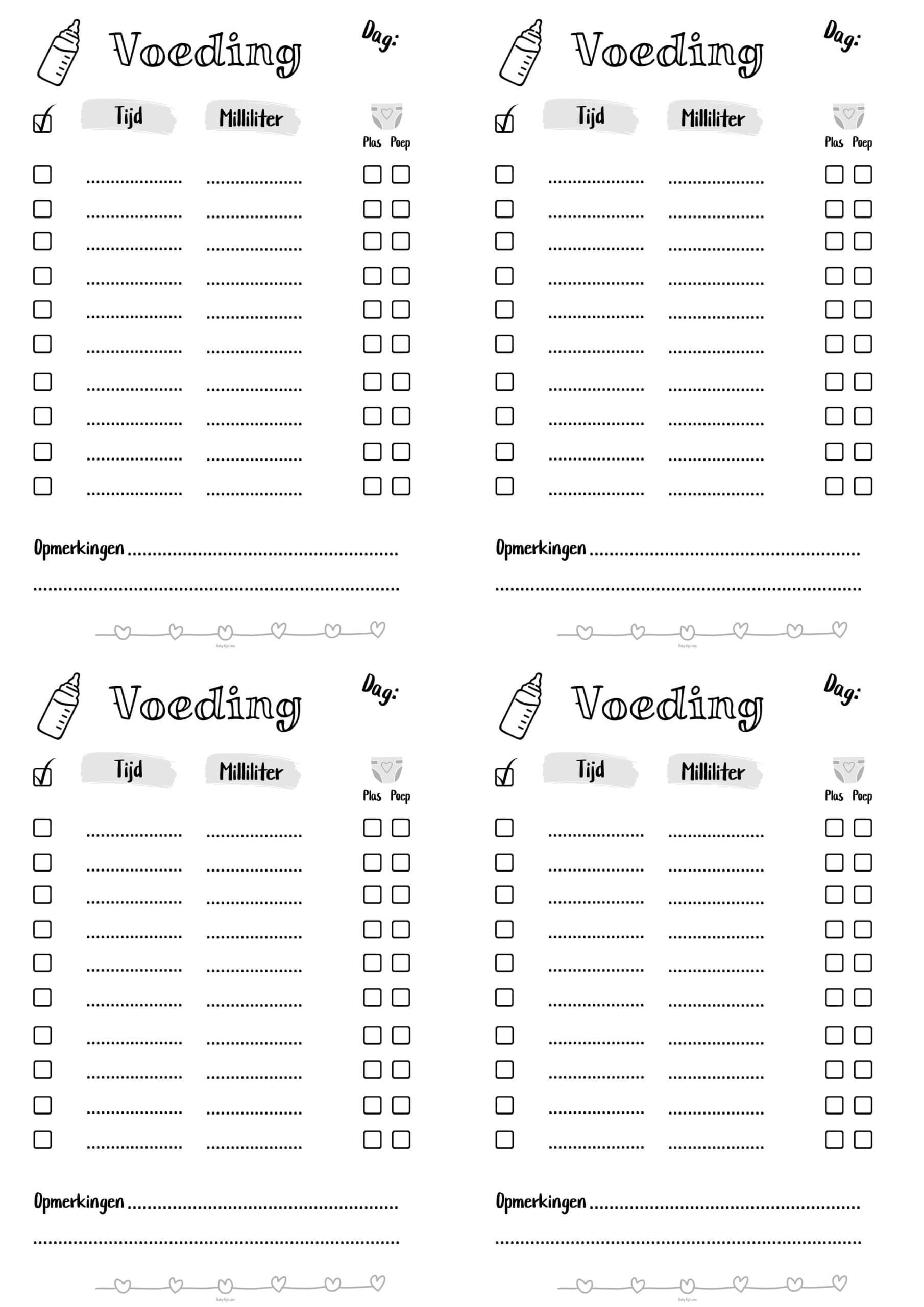 a4 schema voeding x4